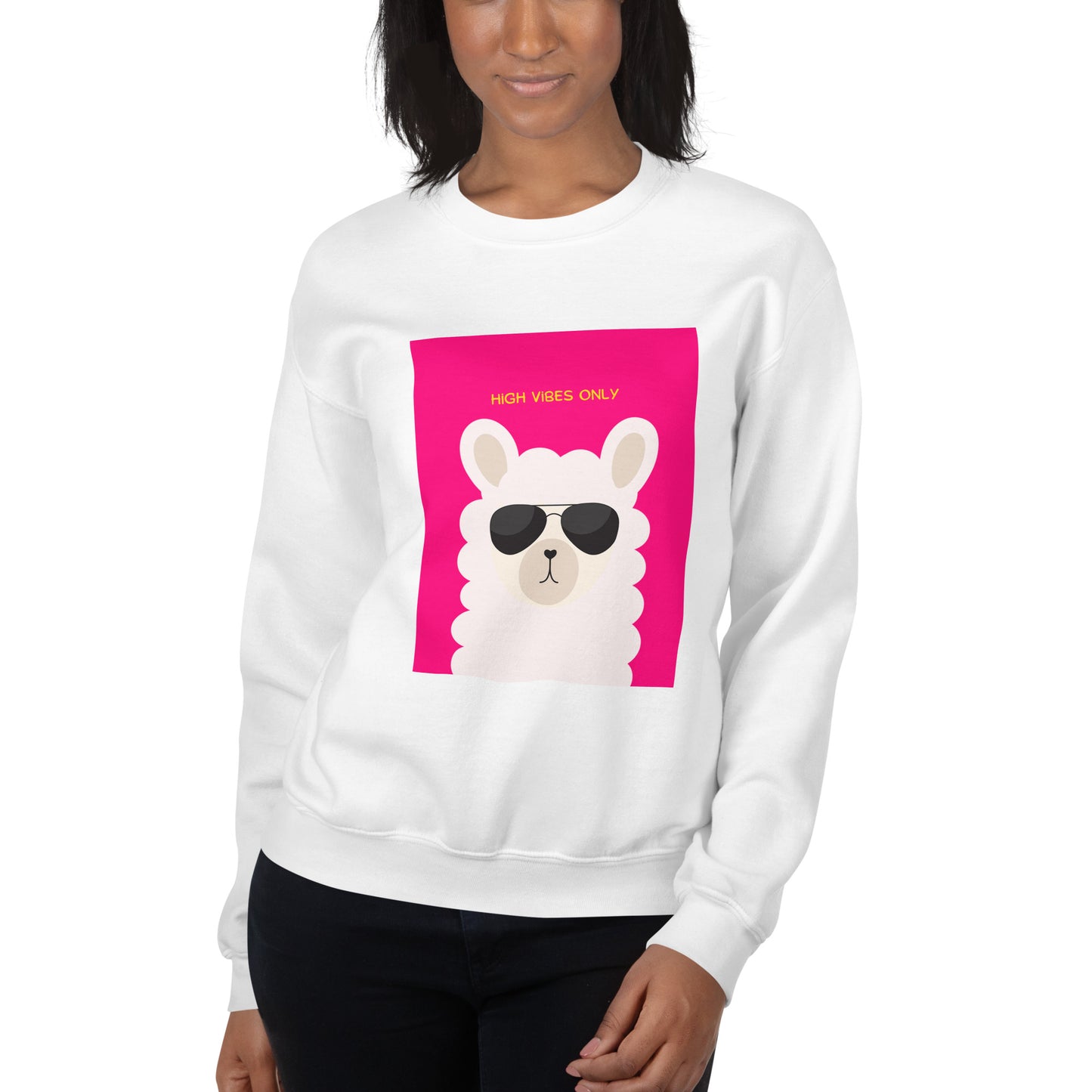 High Vibe Llama Pink Sweatshirt